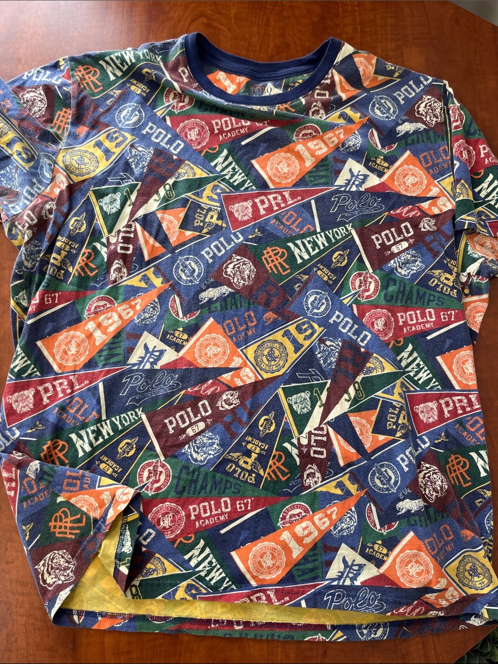 Polo Ralph Lauren Mens Pennant All Over Print T-Shirt Multi-Color